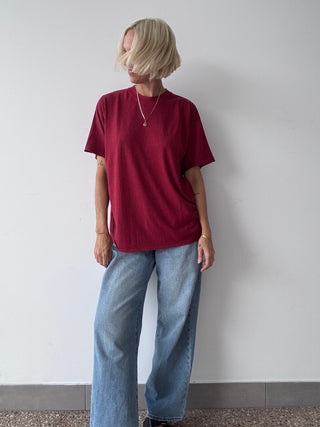 Slay Oversized Hemp Tee - Burgundy - Tees - Afends - The Soho Movement