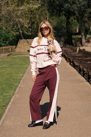 St Germain Knit Pants - Red Wine - Trackpants - Araminta James - The Soho Movement