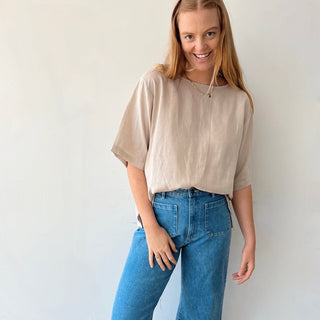 Staple Linen Tee - Natural - Shirts & Tops - The Soho Movement - The Soho Movement
