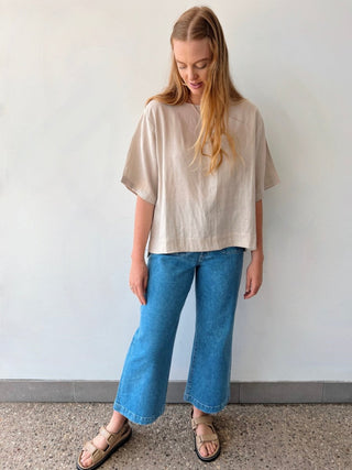 Staple Linen Tee - Natural - Shirts & Tops - The Soho Movement - The Soho Movement
