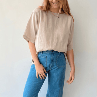 Staple Linen Tee - Natural - Shirts & Tops - The Soho Movement - The Soho Movement