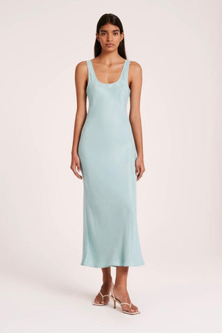 Stas Cupro Dress - Aqua - Nude Lucy - The Soho Movement
