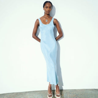 Stas Cupro Dress - Aqua - Nude Lucy - The Soho Movement