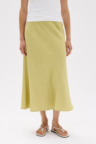 Stella Linen Bias Skirt - Pear - Skirts - Assembly Label - The Soho Movement