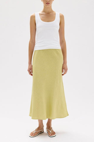 Stella Linen Bias Skirt - Pear - Skirts - Assembly Label - The Soho Movement