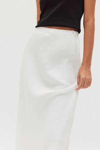 Stella Linen Bias Skirt - White - Skirts - Assembly Label - The Soho Movement
