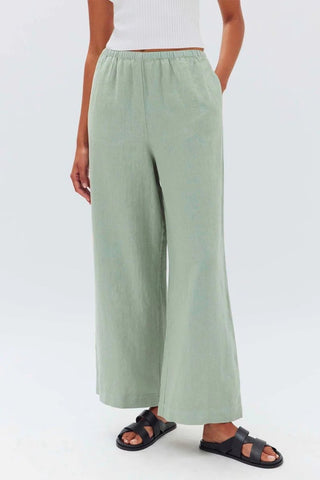 Stella Linen Pant - Nettle - Assembly Label - The Soho Movement