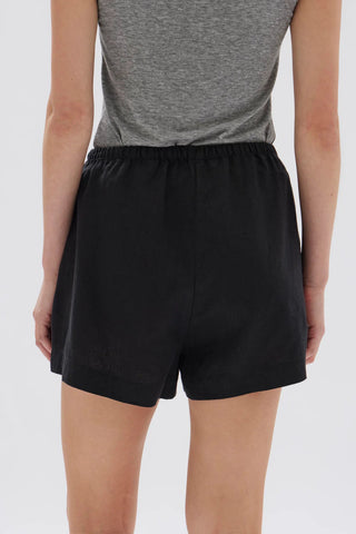 Stella Linen Short - Black - Shorts - Assembly Label - The Soho Movement