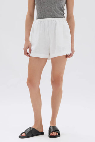 Stella Linen Short - White - Shorts - Assembly Label - The Soho Movement