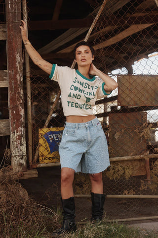 Sunsets and Cowgirls Tee - Cream - Tees - Sabbi - The Soho Movement