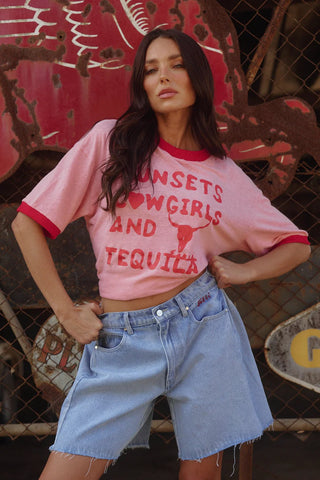 Sunsets and Cowgirls Tee - Pink - Tees - Sabbi - The Soho Movement