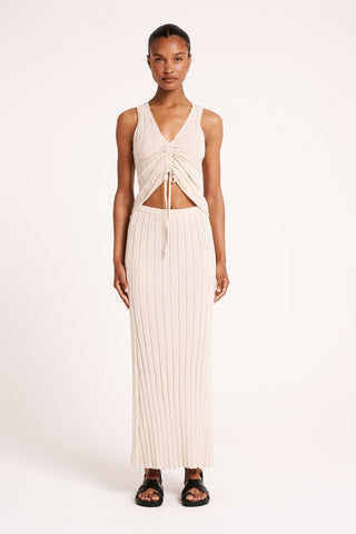 Taiyo Knit Skirt - Stone - Nude Lucy - The Soho Movement