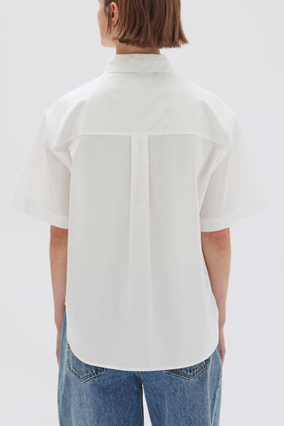 Tala Poplin Short Sleeve Shirt - White - Shirts & Tops - Assembly Label - The Soho Movement