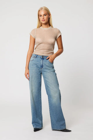 The 00 Baby Knit Tee - Mushroom - Tops - Abrand - The Soho Movement