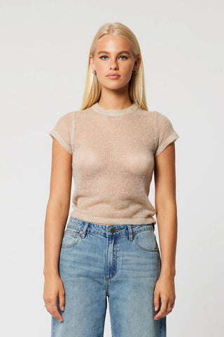 The 00 Baby Knit Tee - Mushroom - Tops - Abrand - The Soho Movement