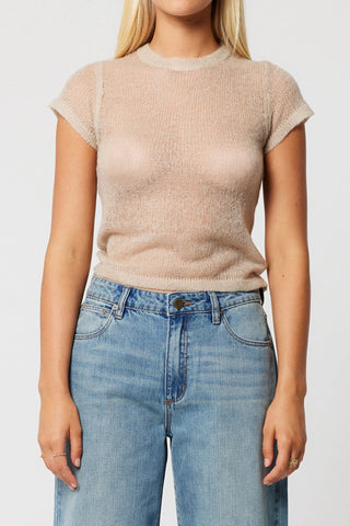 The 00 Baby Knit Tee - Mushroom - Tops - Abrand - The Soho Movement