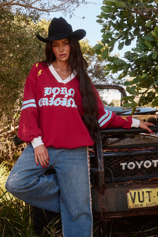 The Born Original Jumper - Maroon & Sky - Jumpers - Sabbi - The Soho Movement