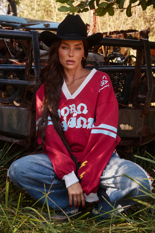The Born Original Jumper - Maroon & Sky - Jumpers - Sabbi - The Soho Movement