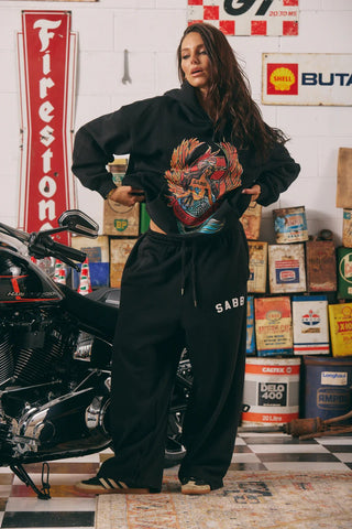 The Brenda Energy Wide Leg Trackpants - Black - Trackpants - Sabbi - The Soho Movement