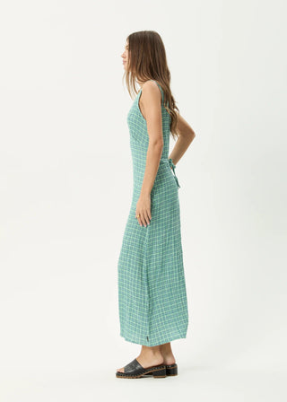 The Creator Seersucker Maxi Dress - Pine Check - Dresses - Afends - The Soho Movement