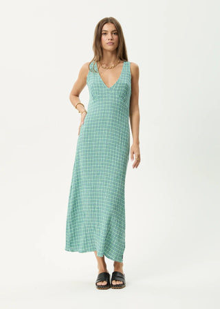 The Creator Seersucker Maxi Dress - Pine Check - Dresses - Afends - The Soho Movement