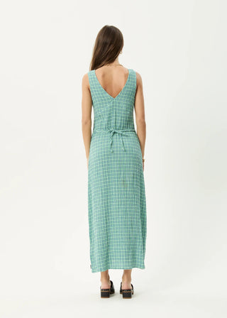 The Creator Seersucker Maxi Dress - Pine Check - Dresses - Afends - The Soho Movement