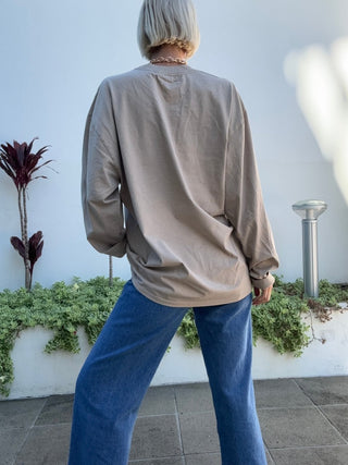 The Long Sleeve Bubble Tee - Faded Tan - Long sleeve tops - The Soho Movement - The Soho Movement