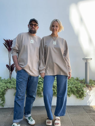 The Long Sleeve Bubble Tee - Faded Tan - Long sleeve tops - The Soho Movement - The Soho Movement
