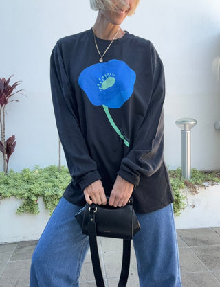 The Long Sleeve Poppy Tee - Faded Black - Long sleeve tops - The Soho Movement - The Soho Movement