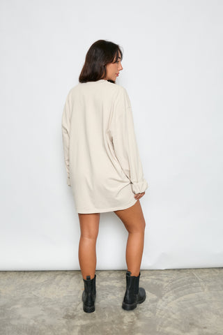 The Poppy Long Sleeve Tee - Bone - Long sleeve tops - The Soho Movement - The Soho Movement