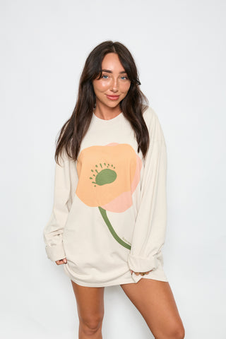 The Poppy Long Sleeve Tee - Bone - Long sleeve tops - The Soho Movement - The Soho Movement