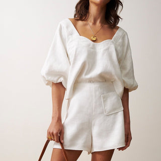 The Sastria Shorts - White - Shorts - Sancia - The Soho Movement