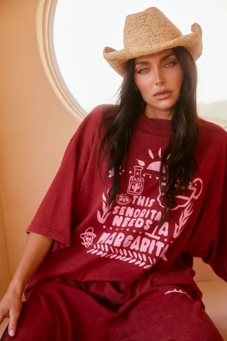 The Very Oversized Margie Tee - Maroon - Tees - Sabbi - The Soho Movement