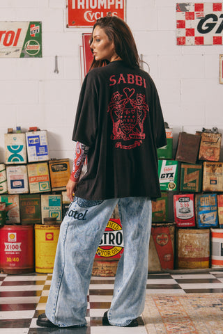 The Very Oversized Racing Badges Tee - Black - Tees - Sabbi - The Soho Movement