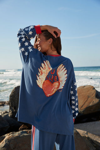 The You Cute Long Sleeve Tee - Blue - Long sleeve tops - Sabbi - The Soho Movement