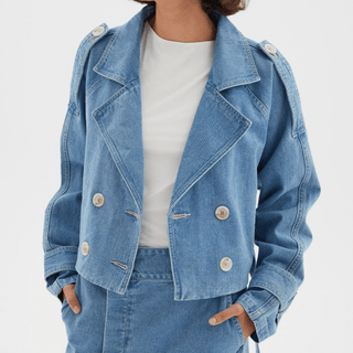 Theory Crop Denim Trench - Blue - Sovere - The Soho Movement