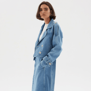 Theory Crop Denim Trench - Blue - Sovere - The Soho Movement