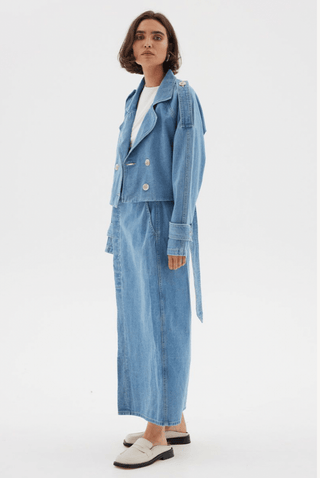 Theory Crop Denim Trench - Blue - Sovere - The Soho Movement