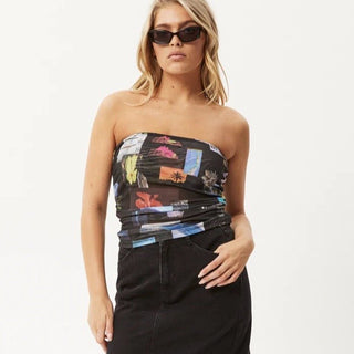Under Pressure Sheer Strapless Top - Black - Boobtube - Afends - The Soho Movement