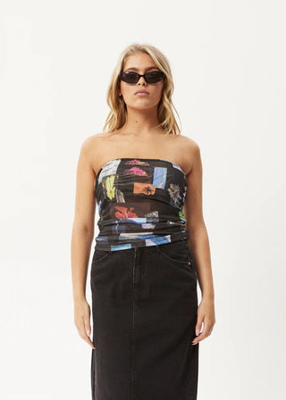 Under Pressure Sheer Strapless Top - Black - Boobtube - Afends - The Soho Movement