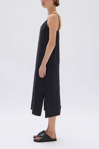 Vallory Linen Slip Dress - Black - Assembly Label - The Soho Movement