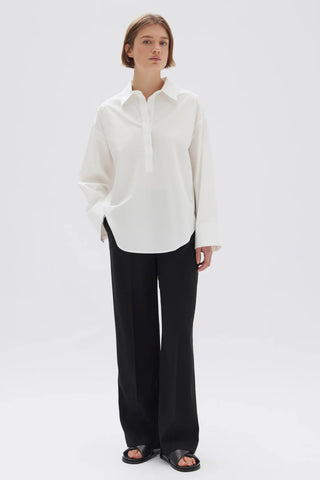 Veronica Poplin Long Sleeve Shirt - White - Assembly Label - The Soho Movement