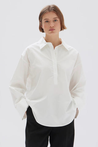 Veronica Poplin Long Sleeve Shirt - White - Assembly Label - The Soho Movement
