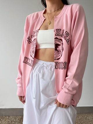 Vintage Collegiate Cardigan - Illinois Pink - Cardigan - Vintage - The Soho Movement