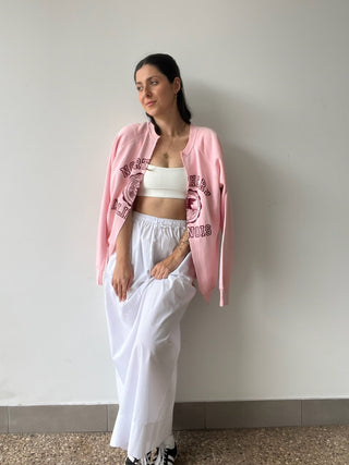 Vintage Collegiate Cardigan - Illinois Pink - Cardigan - Vintage - The Soho Movement