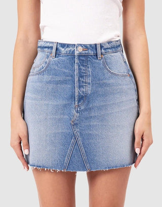 Vintage Worn Cut Off Skirt - Vintage Blue - Denim skirt - Rollas - The Soho Movement