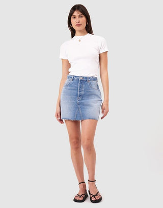 Vintage Worn Cut Off Skirt - Vintage Blue - Denim skirt - Rollas - The Soho Movement