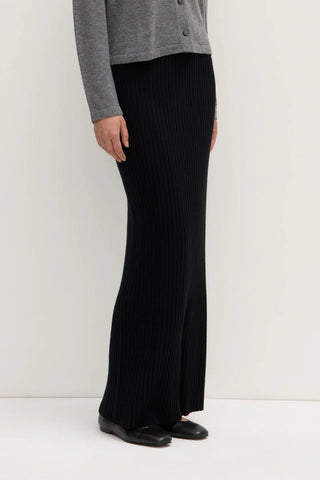 Wool Cashmere Rib Maxi Skirt - Black - Knitted skirts - Assembly Label - The Soho Movement