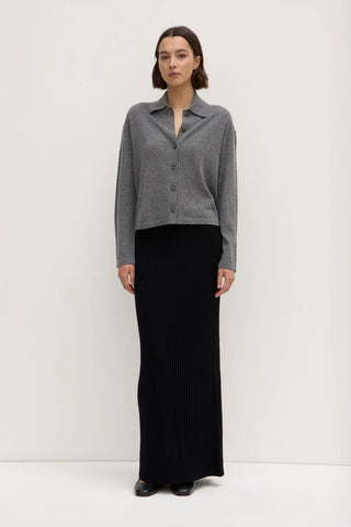 Wool Cashmere Rib Maxi Skirt - Black - Knitted skirts - Assembly Label - The Soho Movement