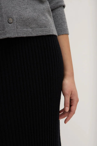 Wool Cashmere Rib Maxi Skirt - Black - Knitted skirts - Assembly Label - The Soho Movement